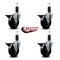 Service Caster 4'' Soft Rubber Swivel 1-1/4'' Expanding Stem Caster Set with Brake, 4PK SCC-EX20S414-SRS-PLB-114-4 - alternate 3